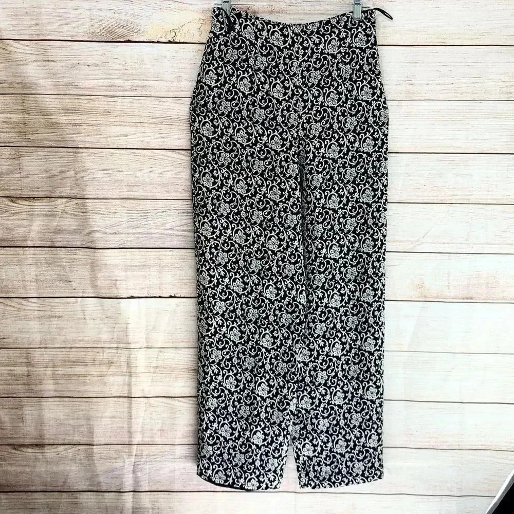 Talbots Pure Silk Lined Pants Black Side Zip